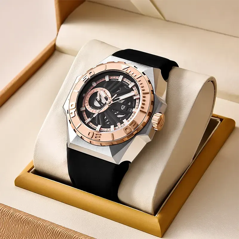 Pagani Design Automatic Skeleton Rose gold Bezel Men's Watch-  PD-YS007